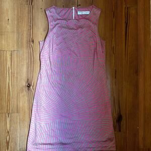 Trina Turk pink beige pattern sleeveless silk dress SIZE 4/6